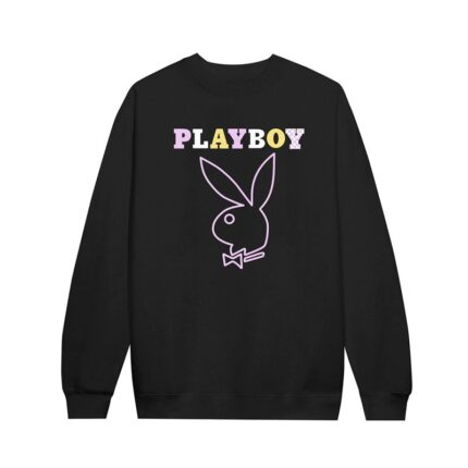 Playboy Black Press Play Crewneck Sweatshirts